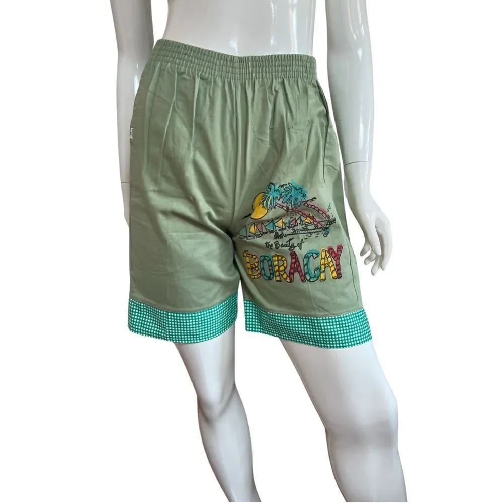 Vintage Retro 80s 90s The Beauty of Boracay Beach Philippines High Waist Shorts